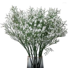 Decorative Flowers Plastic Artificial Bouquet White Gypsophila DIY Home Wedding Balcony Babysbreath Outdoor Decoration Fake Flower Craft