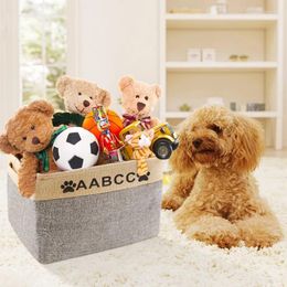 Dog Apparel Pet Foldable Toy Storage Basket Printed Oxford Cloth Box Handheld Fabric Baby Container Accessories Item