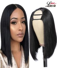 Straight Bob U part Wig Human Hair 2x4 Opening Size 100 Human Hair Wig Middle Part Brazilian Remy Human Hair 150 Density9675208