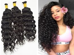 Brazilian Bulk Hair 3pcs Lot 100 Human Wet And Wavy Micro mini Braiding Hair Bulks Grade 9a1108304