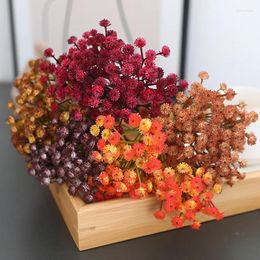 Decorative Flowers 90Heads Babysbreath Small Bundle Autumn Artificial For Christmas Wedding Decoration Flores Artificiales Room Decor