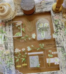 Gift Wrap Vintage Spray Letter Washi PET Tape For Planner Card Making DIY Scrapbooking Plan Decorative Sticker