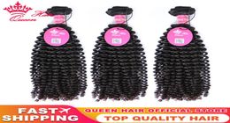 Kinky Curly 134 Bundles Brazilian Virgin Hair 100 Unprocessed Human Hair Weaving Natural Colour Queen Hair Official Store3168440