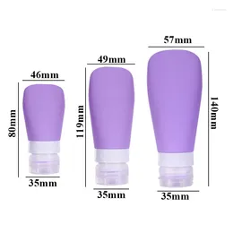 Storage Bottles 38/ 60 /90ml Sample Travel Bottle Portable Container Refillable Solid Colour Simple Beauty Supplies Silica Gel 1pcs