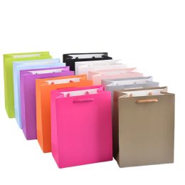 Planters 20pcs/lot High Quality Simple Paper Gift Bag Kraft Paper Candy Box with Handle Wedding Birthday Party Gift Package