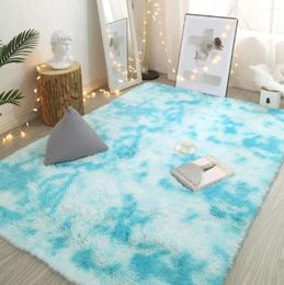 Carpets 14100 Plush Carpet Living Room Decoration Fluffy Rug Thick Bedroom Anti-slip Floor Soft Lounge Rugs Solid Large