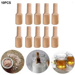 Coffee Scoops 10pcs Wooden Small Little Scoop Salt Sugar Spoon Milk Powder Tea Kitchen Tool For Rice Flour