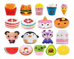 Whole Ship Jumbo Toys Kawaii Fries Panda Squishy Cake Deer Milk Squeeze Toys Slow Rising Cream Scented Antistress Toys 9308692749