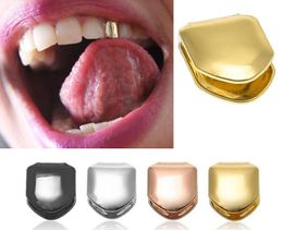 Cool Rock Hip Hop Single Tooth Grillz Cap Gold Plated Dental Grills Teeth Caps Cosplay Body Jewellery Party Gifts3448713
