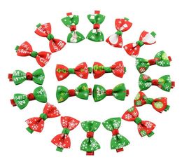 Pet Cats Grooming Accessories Clips pet dog cat Hair bow Hairpin Christmas ornaments ribbed bow hairpin228s1040250