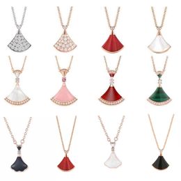 High Quality brand skirt necklace designer necklace little skirt rose gold chain for women gilr have diamond red agate custom pendant designer jewelry 19 options