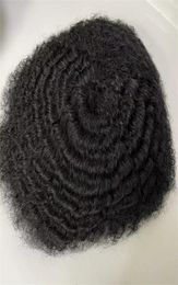 Full Lace Toupee Indian Virgin Human Hair Piece 10mm Afro Wave Hair Replacement for Black Men Express Delivery5132617