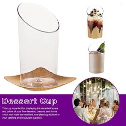 Disposable Cups Straws 24 Tbsp/Pack 70ML Dessert Cup Plastic Ice Cream Pudding Appetiser Bowls Christmas Party Supplies