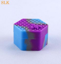 Honeycomb wax containers jars dabs vaporizer oil container dry herb silicone storage box for concentrate wax oil hexagon container9706332