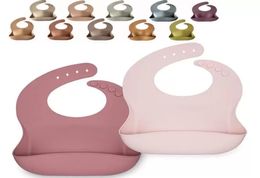 18 Colours Baby Silicone Feeding Bib Cartoon Waterproof Food Grade Newborn Apron Adjustable Ins Saliva Towel Bibs Burp Cloths4021917