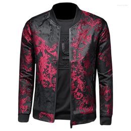 Men's Jackets High Quality Luxury Embroidery Jacket Men Spring Casual Stand Collar Slim Fit Baseball Coat Fashion Personalised Design