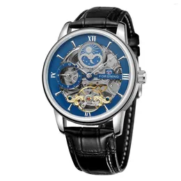 Wristwatches Elegant Classic Men's & Women's Watch Exquisite Blue Dial Fashion Waterproof Automatic Movement Clock