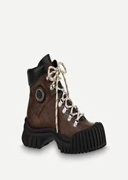 Triangle buckle high heel sports boots women039s shpes design contrast Colour stitching leather British thick soled shoes3226767