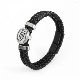 Bangle Trend Multilayer Leather Braided Magnetic Buckle Holus Eye Bracelet Charming Men's Hip Hop Punk Jewellery Accessorie