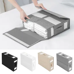 Storage Bags Bed Sheet Set Organizer Foldable Visible Window Zipper Blanket Finishing Box Wardrobe Under Bedding Closet