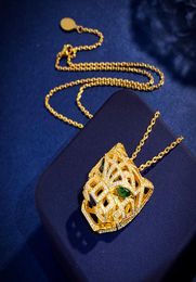 New Style designer leopard Full Stones Pendant necklace gold chain necklaces for men and women Party Wedding lovers gift jewelry4927721