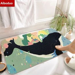 Bath Mats Aiboduo Whale Girly Home Decoration Non-slip Green Mat Carpet Cozy Living Room FloorMat 40 60CM For Family Bedroom Bathroom