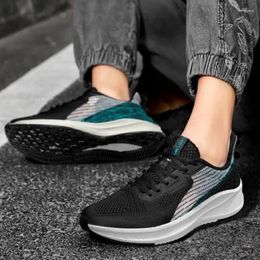 Casual Shoes Mesh Lightweight Running Mixed Colors Lace Up Sneakers Breathable Soft Sole Non-slip Outside Jogging Trainers