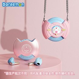 Doraemon/rock TWS Cartoon Hanging Neck Portable Mini Rotating Bluetooth Earphones