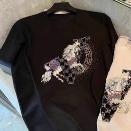 Summer new T-shirt Fashion simple men women round neck casual short sleeve trend Black white tiger pattern half sleeve wholesale clothing letters pure cotton D17