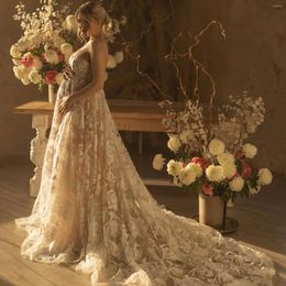 Party Dresses 2024 Floral Print Maternity Boho Floor Length Prom Gown Sweetheart Romantic Poshoot Boudoir Lingerie