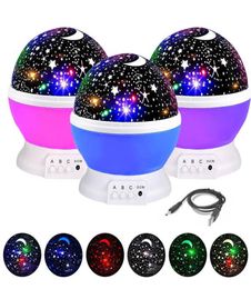 Starry Sky Moon Night Projector Child Bedroom Lamp Christmas Romantic Room Rotating Universe Star Projector Light 360 Degree5084549