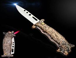 Torch Turbine Lighters Multifunction Knife Lighter Portable Folding Knife Butane Windproof Field Tool Cigarette Accessories5011626