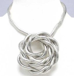 Chains Manufacture 5mm 90cm White K Plated Iron Bendable Flexible Necklace,1pcs/pack14002585