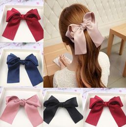 10off Fashion Women Girls Lovely Large Big Satin Hair Bow Hair flowers clips Boutique Ribbon hair Accessories 10pcslot2866905