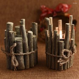 Candle Holders Holder Household Tube Creative Props Wooden Crafts