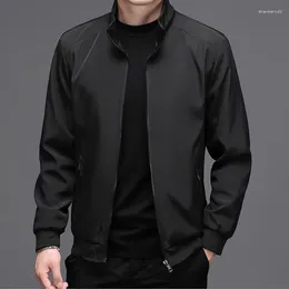 Men's Jackets 2024 Solid Fashion Men Spring Coat Jacket Korean Fit Trendy Casual Baseball Stand Up Collar Coats