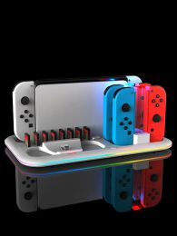 Stands Charging Base Storage Rack Stand Multifunction Charger Dock RGB Lighting Heat Dissipation for Switch Pro/JoyCon Controller