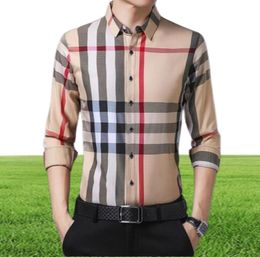 Fashion Mens Designer Spring and autumn new longsleeved shirts men youth plaid business casual loose lapel shirts Men039s Casu3567940