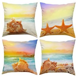 Pillow Summer Ocean Beach Cover Decorations For Home Ornament Happy Year Christmas Decor 2024