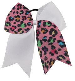 Girls Large Hair Bow Cheer Cheerleading rainbow animal print leopard Red blue 12pcs4938256