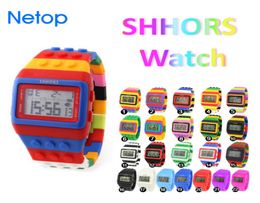 Netop Shhors Digital LED Watch Rainbow Classic Colorful Stripe Unisex Fashion Watches Good Swimming Nice Gift For Kid DHL8123883