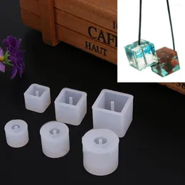 Baking Moulds 6pcs/set Crystal Silicone Necklace Pendant Jewelry Mold Making DIY Resin Craft