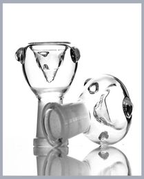 Clear gass bowl three point classic bowls 145mm female to male joint water pipe oil rig1356316