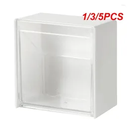 Storage Boxes 1/3/5PCS Box Wall Mounted Flip Punch-Free Transparent Adhesive Small Object Multifunctional Organizer