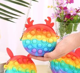 Fidget Toys Sensory Rainbow Fashion elk ears adult childrens cosmetics change Small coin bag shoulder girl Gifts And Adults Decomp9399336