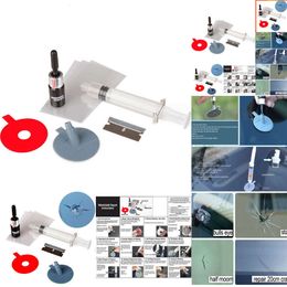 2024 2024 DIY Car Windshield Repair Kit Tools Auto Glass Windscreen Repair Set Give Door Handle Protective Decorative Stickers