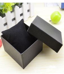 Fashion Watch boxes black red paper square watches case with pillow jewelry display storage box 2301152882339