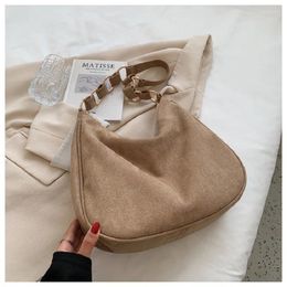 Shopping Bags Large Winter Faux Suede Green Shoulder Bag For Women 2024 Retro Brown Underarm Women'S Strap Handbag Bolsos