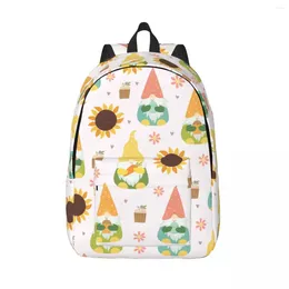 Backpack Student Bag Gnomes With Sunflowers- Parent-child Lightweight Couple Laptop
