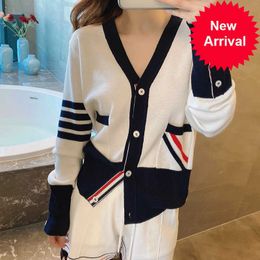 Designer Star Style Tom Wool Cat Claw Knitted Cardigan Jacket Womens Autumn 2023 New V-neck High End Sweater